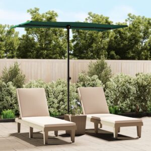 Green UV Protection Sun Shade Canopy Aluminium Pole Rotatable Adjustable Garden