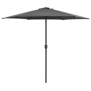 Aluminium Pole Outdoor Parasol UV Protection Easy Clean Anthracite Fabric Shade