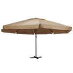 Outdoor Parasol with Aluminium Pole 600 cm Taupe