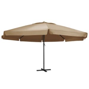 Outdoor Parasol with Aluminium Pole 600 cm Taupe