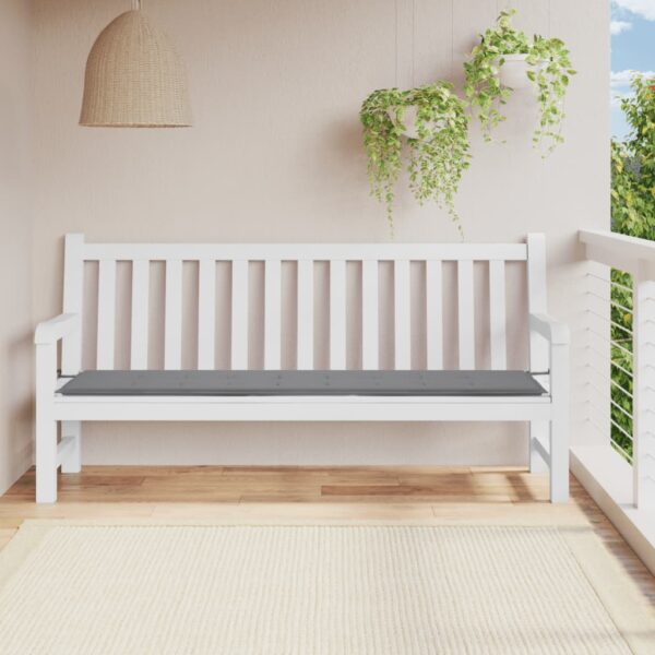 Garden Bench Cushion Grey 200x50x3 cm Oxford Fabric