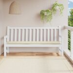 Outdoor Garden Bench Cushion Cream Soft Oxford Fabric Water-Resistant Non-Slip