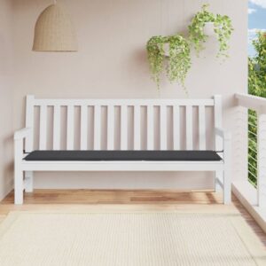 Comfortable Outdoor Garden Bench Cushion Anthracite Soft Oxford Fabric Water-Resistant Non-Slip