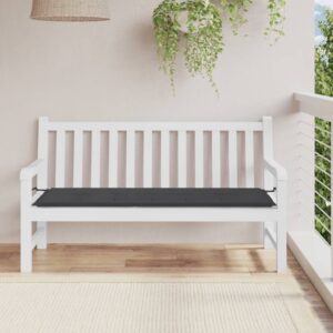 Comfortable Outdoor Garden Bench Cushion Black Oxford Fabric Water-Resistant