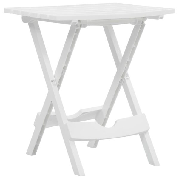 Folding Portable Garden Side Table Weather Resistant Outdoor White Tea Table