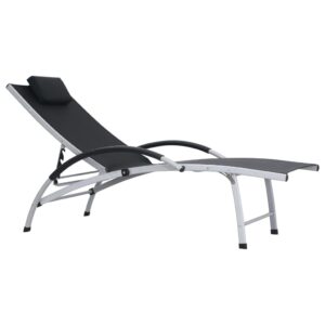 Sun Lounger Aluminium Textliene Black