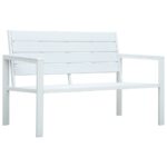 Stylish White HDPE Garden Bench Outdoor Seating Weather-Resistant Wood Look