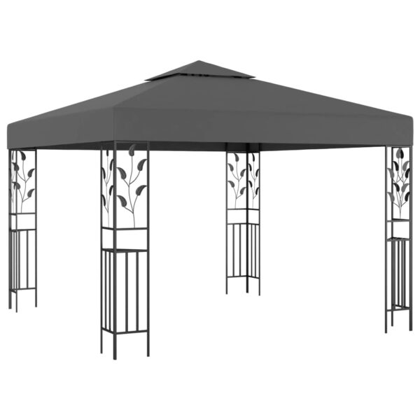 Outdoor Gazebo Canopy Shelter Anthracite Polyester UV Resistant Vented Top