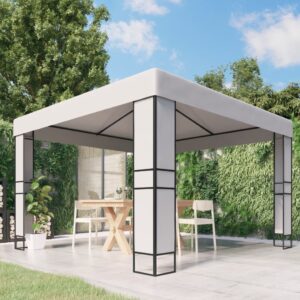 Outdoor Garden Gazebo Double Roof Canopy Party Wedding Tent White Weatherproof