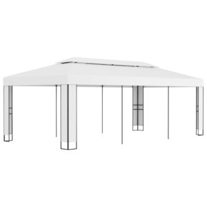 Outdoor Garden Gazebo Double Roof Canopy Party Wedding Event Shelter White