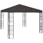 Elegant Outdoor Gazebo Canopy Shelter Garden Patio Shade Anthracite Polyester