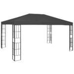 Elegant Outdoor Gazebo Canopy Shelter Anthracite Polyester Steel Frame Vented