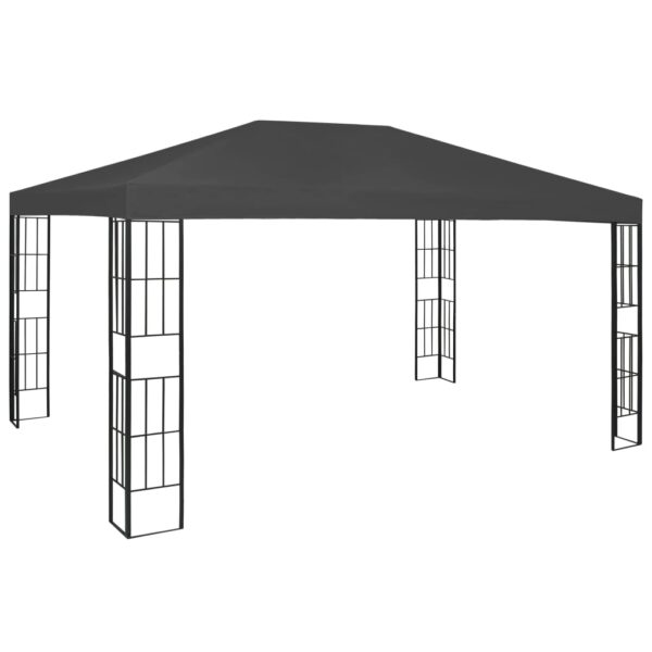 Elegant Outdoor Gazebo Canopy Shelter Anthracite Polyester Steel Frame Vented