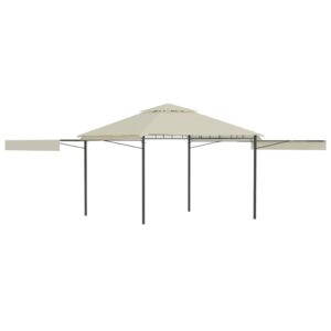 Gazebo with Double Extended Roofs 3x3x2.75 m Cream 180 g/m²