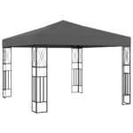 Elegant Outdoor Gazebo Canopy Shade Polyester Fabric Vented Anthracite Garden