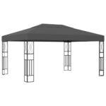 Elegant Outdoor Gazebo Canopy Shelter Anthracite Polyester Steel Frame Vented