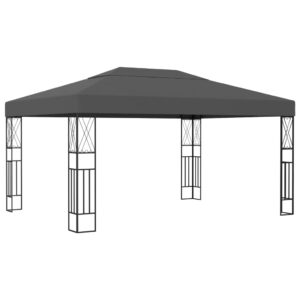 Elegant Outdoor Gazebo Canopy Shelter Anthracite Polyester Steel Frame Vented