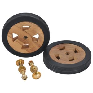 Outdoor Teak Wood Sunlounger Replacement Wheels Set Durable Weather Resistant