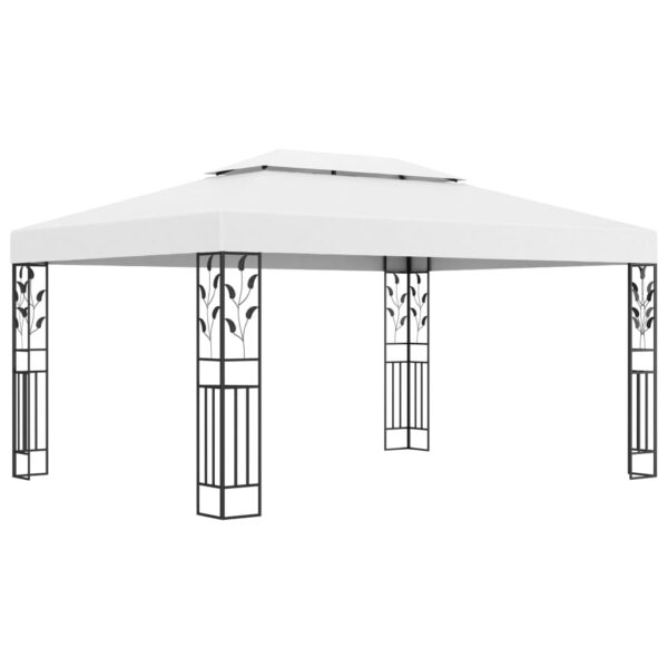 Outdoor Garden Gazebo Double Roof Canopy Sunshade Shelter White Water-Resistant