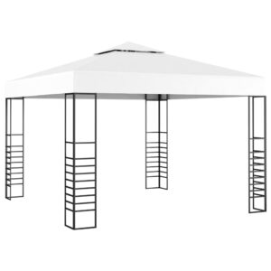 Outdoor Garden Canopy Tent White Fabric UV Protection Easy Assembly Patio Gazebo