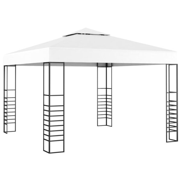 Outdoor Garden Canopy Tent White Fabric UV Protection Easy Assembly Patio Gazebo