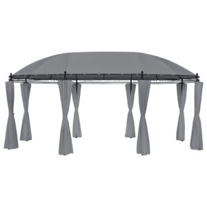 Gazebo with Curtains 520x349x255 cm Anthracite