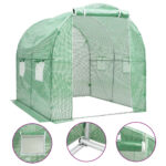 Spacious Walk-In Greenhouse PE Mesh Fabric Rust-Proof Steel Frame with Door Window