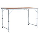 Portable Folding Camping Table Adjustable Height Lightweight Picnic Outdoor