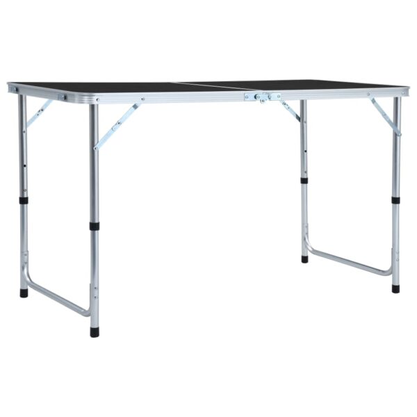 Foldable Camping Table Grey Aluminium 120x60 cm