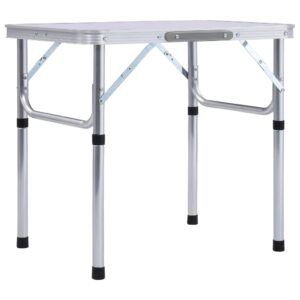 Portable Folding Camping Table Lightweight Aluminium Outdoor Picnic BBQ White