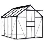 Greenhouse with Base Frame Anthracite Aluminium 4.75 m²