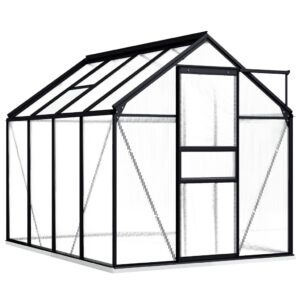 Greenhouse with Base Frame Anthracite Aluminium 4.75 m²