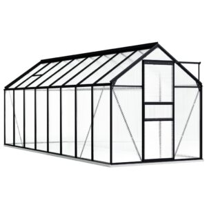 Greenhouse with Base Frame Anthracite Aluminium 9.31 m²