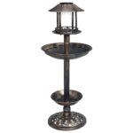 Solar LED Light Garden Bird Bath Feeder Weather Resistant Decorative Outdoor