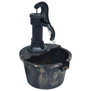 Rustic Garden Water Fountain Barrel Outdoor Decor with Soothing Pump Feature