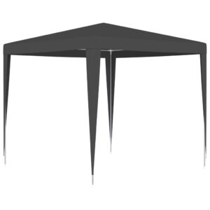 Outdoor Canopy Gazebo UV Water Resistant Polyethylene Steel Frame Anthracite