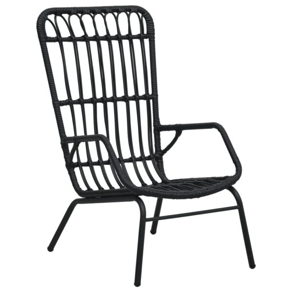 Outdoor Garden Patio Chair Weather-Resistant Poly Rattan Black Comfortable