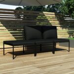 Outdoor Garden Lounge Set Weather-Resistant PVC Modular Sofa with Cushions