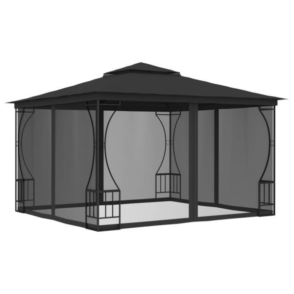 Outdoor Gazebo with Nets UV Resistant Fabric Canopy Garden Party Tent Shelter