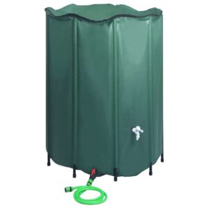 Collapsible Rain Water Barrel Tank with Spigot Durable PVC Mesh Garden Storage