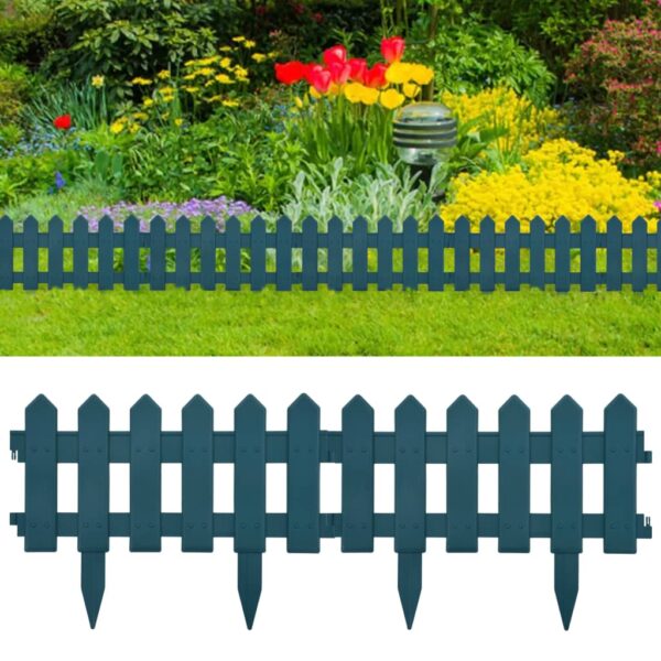 Green Garden Lawn Edging Decorative Fence UV Weather Resistant PP Material Set