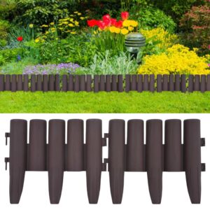 Decorative Log Design Garden Lawn Edging Weather Resistant PP Brown Outdoor