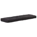 Comfortable Black Cotton Pallet Sofa Floor Cushion with Handle Garden Bench Pad