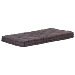 Comfortable Anthracite Cotton Pallet Sofa Cushion with Smock Edge Garden Bench Pad