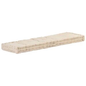 Beige Cotton Pallet Sofa Cushion Soft Comfortable Garden Bench Floor Pillow