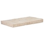 Beige Cotton Pallet Sofa Floor Cushion Soft Comfortable Garden Bench Pad Decor