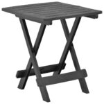 Folding Outdoor Garden Patio Table Weather Resistant Plastic Anthracite Finish