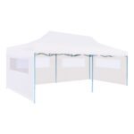 Folding Outdoor Canopy Tent UV Water Resistant with Removable Sidewalls White