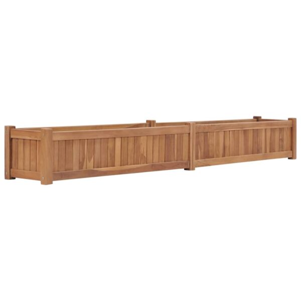 Stylish Solid Teak Wood Raised Garden Bed Planter Weather Resistant Outdoor