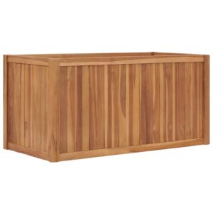 Stylish Solid Teak Wood Raised Garden Bed Planter for Outdoor Patio Balcony